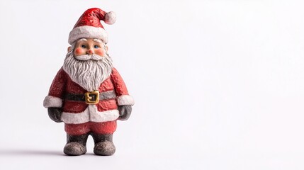 Fototapeta premium Santa figurine. Christmas tree with christmas elf and a santa claus. A christmas background with a christmas tree. A santa statue lifestyle.
