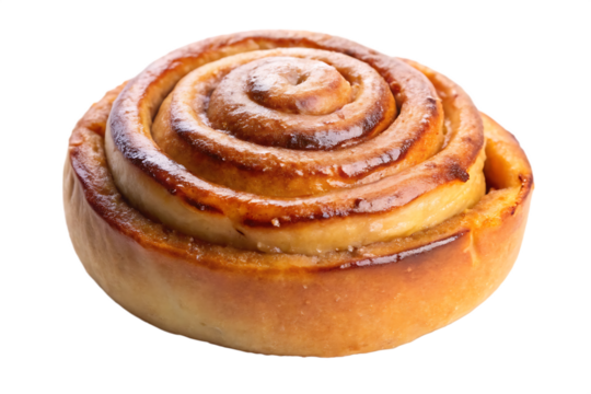 baked cinnamon roll image isolated on transparent