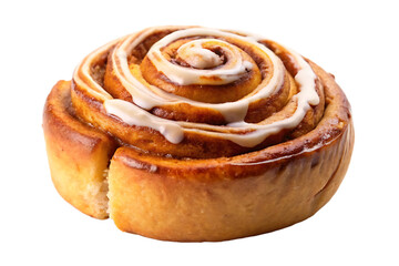 baked cinnamon roll image isolated on transparent background