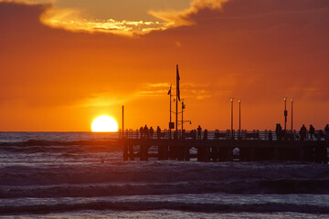 sunset over the sea
