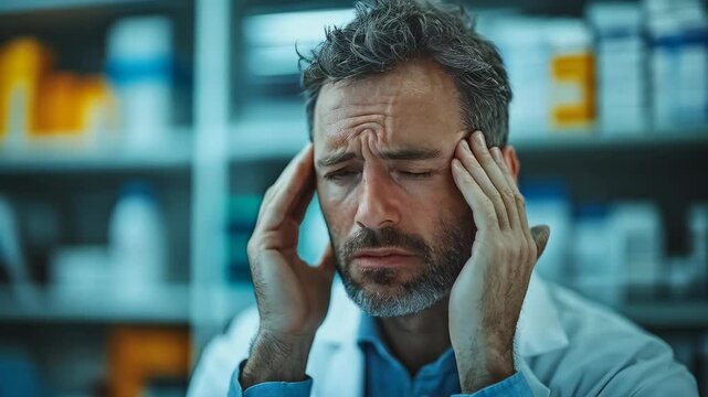 Headache or suffering like grief or another mental pain 