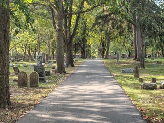 Pathway in the Naperville Cemetery, Illinois