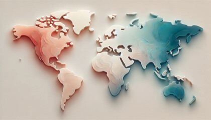 Fototapeta premium Minimalist Artistic Close up Banner of a Gradient World Map Showcasing Modern Design and Smooth Color Transitions
