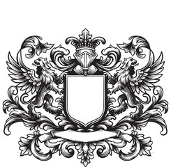 heraldic baroque frame onament 4.eps