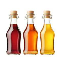 Glass Bottles Beverage Mockup on transparent background.