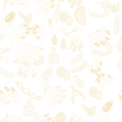 Manicure nails hand care spa salon procedures nail polish nail file tool set hand drawn hands fingers and nails from different angles clipart cartoon style