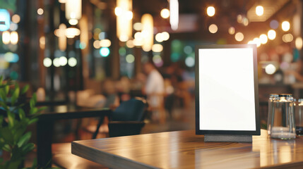 mockup menu frame at a restaurant, empty