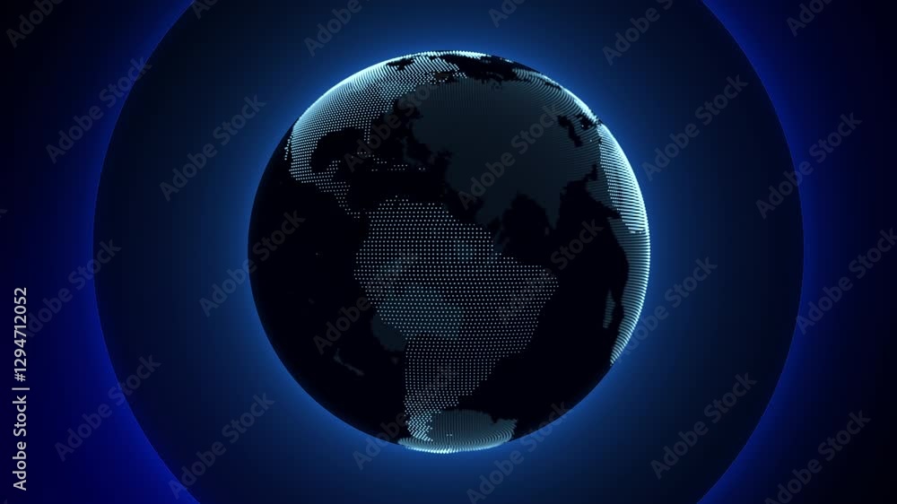 Wall mural globe future animation design technology