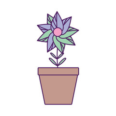 Vector image of a potted plant icon with a white background