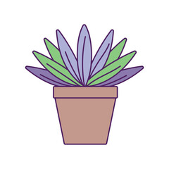 Vector image of a potted plant icon with a white background