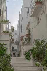 Fototapeta premium Street in Ostuni white city (Città Bianca), Puglia, Italy
