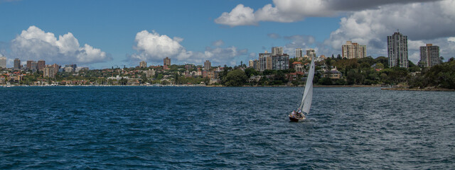 Panoramic views sailboat at of Sydney