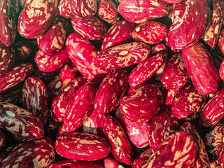 Organic speckled beans, healthy protein.