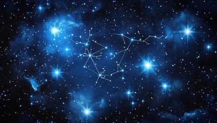 Celestial constellation in a vibrant nebula.