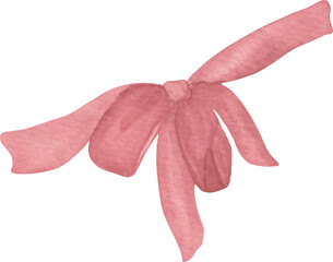 tied red bow with ribbon, luxury bow, Vector, Watercolor illustration, silk bow, satin bow, festive, Greeting cards, invitations, birthday, party, baby shower, event, holiday, wedding card, baby showe
