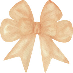 orange bow, beige bow, vector illustration, watercolor style, satin bow, festive, Greeting cards, invitations, birthday, party, baby shower, event, holiday, wedding card, baby shower	