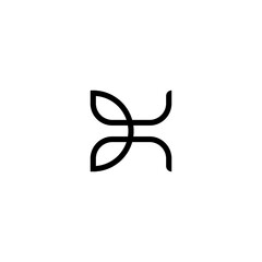 letter dh initial logo monogram vector black color