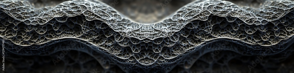 Poster a dynamic, abstract fractal pattern with a smooth area for text