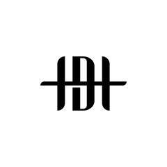 letter dh initial logo monogram vector black color