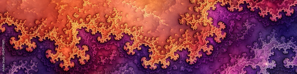 Poster a dynamic, abstract fractal pattern with a wide area for text