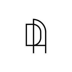 letter dh initial logo monogram vector black color