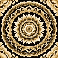 Obraz premium round ornamental mandala lace pattern, colorful geometric chakra, design illustration wallpaper 