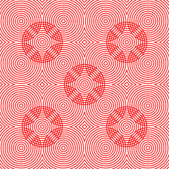 Circles pattern. Hoops seamless ornament. Dot motif. Circular figures backdrop. Rounds background. Rings wallpaper. Digital paper, textile print, web design, abstract image. Vector illustration.