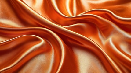 Obraz premium Orange silk fabric draped, textured background, luxury design