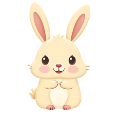 Obraz premium Cute Cartoon Rabbit Illustration with Adorable Features png logo