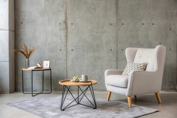 Elegant and Modern Living Room Scene Featuring Stylish Furniture and Minimalist Design Elements