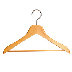 Wooden Clothes Hanger Mockup on transparent background.
