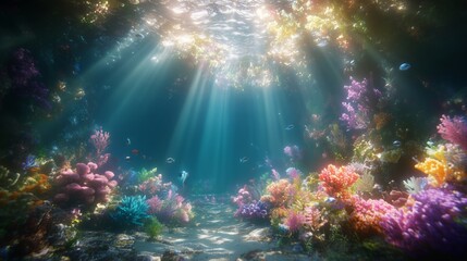 Fototapeta premium Coral reef exploration in vibrant depths