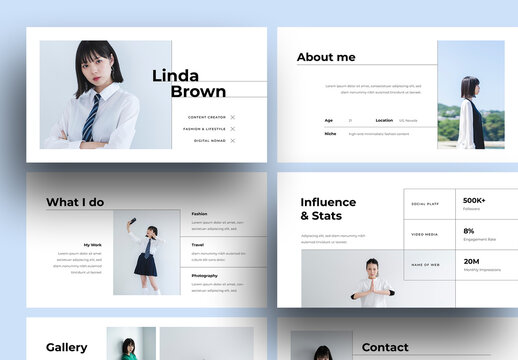 Self Promotion Presentation Layouts For Influencers