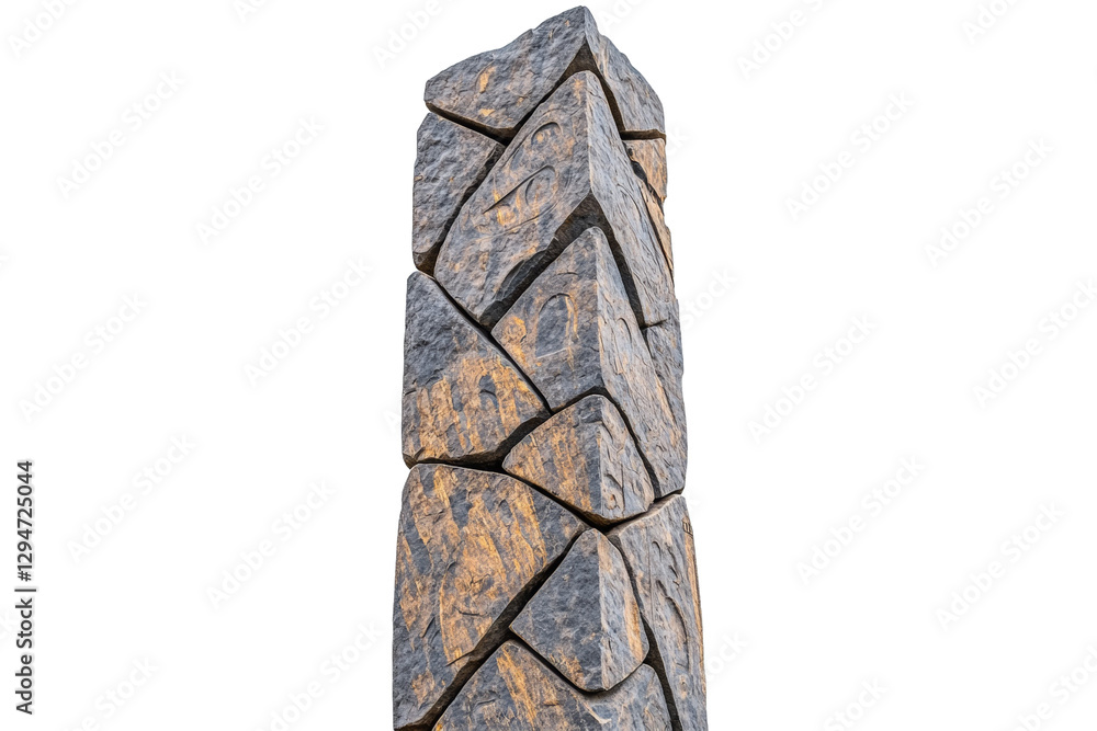 Poster large stone pillar with a triangular shape