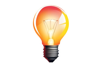 Shining Lightbulb with Warm Glow and Visible Filament Isolated on White – Symbol of Creativity, Inspiration, and Smart Solutions