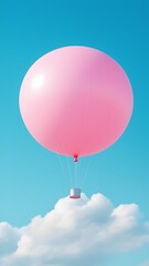Obraz premium pink hot air balloon in sky