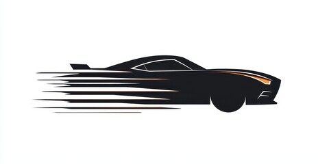 A Silhouette of a Fast Car in Motion