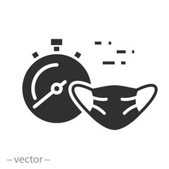 time self-isolation completed, quarantine is over icon, epidemic termination, virus finish, flat vector illustration