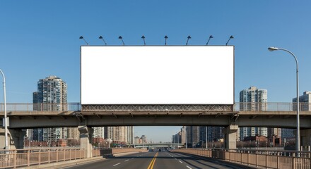 Blank Billboard on Urban Overpass
