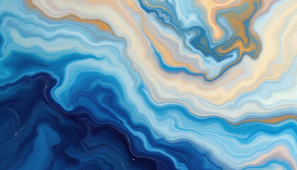 Abstract Blue and Gold Marble Texture Background