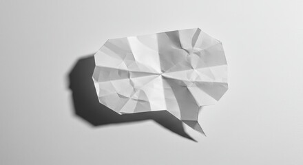 Abstract Crumpled Paper Speech Bubble