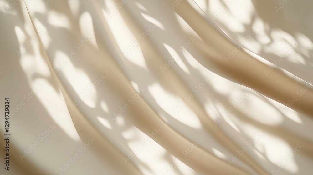 Poster elegant beige fabric draped softly with light shadow play subtle texture background design element f