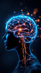 Artificial General Intelligence concept with brain and circuitry theme.