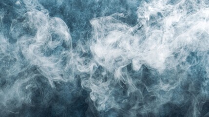 Obraz premium Soft, flowing tendrils of white smoke intertwine against a rich blue background, evoking a sense of calm and mystery, like whispers of a dream unfolding in the air