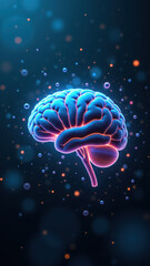 Fototapeta premium Illustration of artificial general intelligence with a brain graphic.