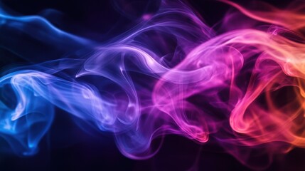 Fototapeta premium Colorful Fluid Motion: Abstract Smoke Background with Intricate Blue and Pink Swirls