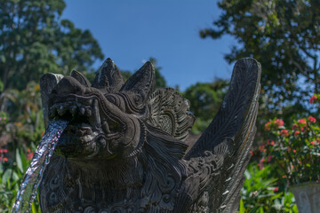 Stone creatures at Tirta Gangga park, Bali Indonesia
