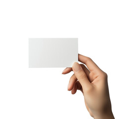 Obraz premium Blank Business Card in Hand – PNG Cutout for Branding & Design
