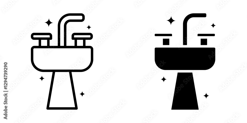 Aufkleber sink icons set. for mobile concept and web design on white background