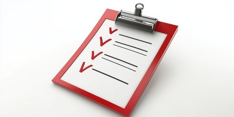 Red Clipboard Checklist: Productivity and Organization